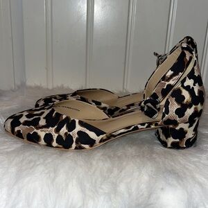 CABI leopard Mary Jane KIKI ankle strap block shoes size 7.5